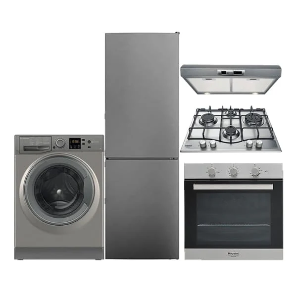 a group of appliances on a white background